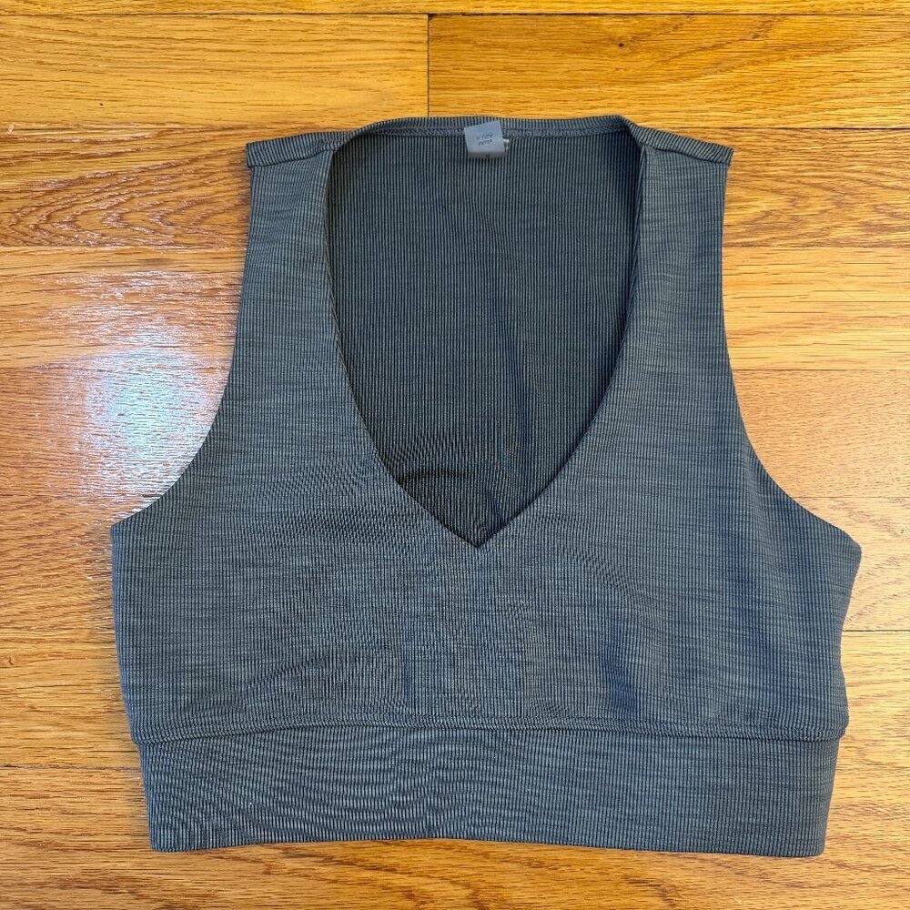 Beyond Yoga Spacedye Good Day Long Line Bra/Crop Top Heather Gray - Size Small